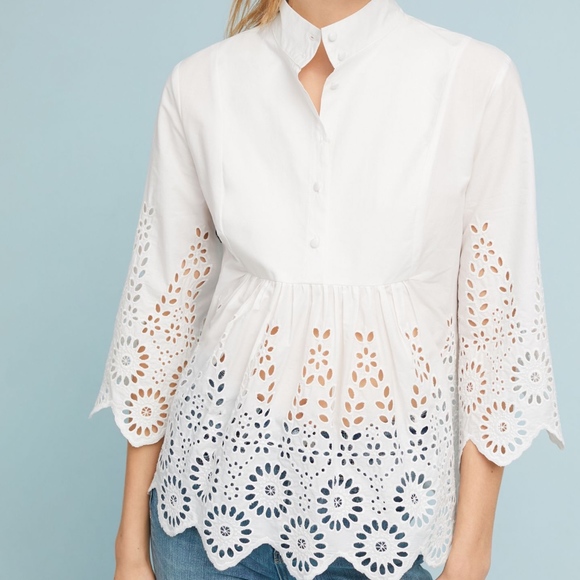 Monarc Tops - Anthropologie Moira Cutout Blouse by Monarc